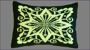 Подушка крючком с узором Звезда. Тунисское вязание. Часть 6.