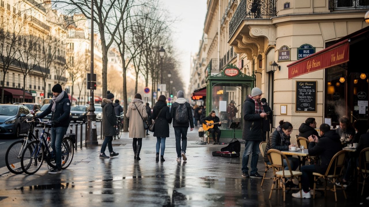 Париж в январе 2026 живая прогулка по улицам города 🗼❄️✨ смотреть онлайн