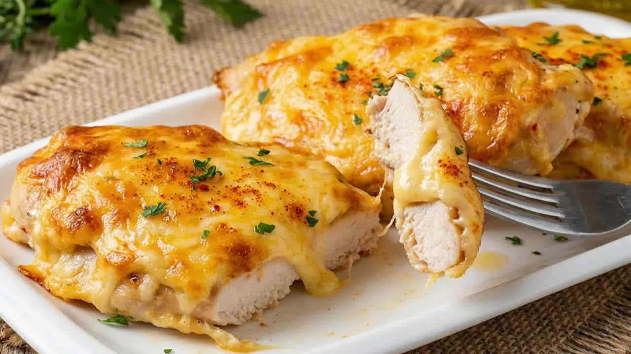 НЕЖНЕЕ МЯСА Я НЕ ЕЛА! В духовке под сыром — просто БОМБА! Сочная курица под сырной шапкой. смотреть онлайн