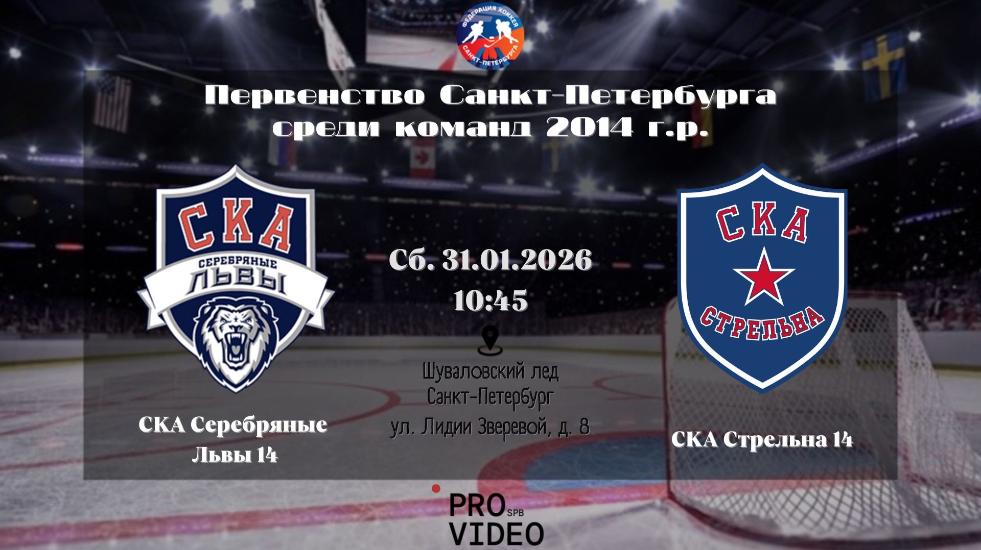 ХК "СКА Серебряные Львы" 14 - ХК "СКА Стрельна" 14 | 31.01.2026 смотреть онлайн