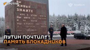 Путин возложил цветы к монументу «Рубежный камень» на Невском пятачке