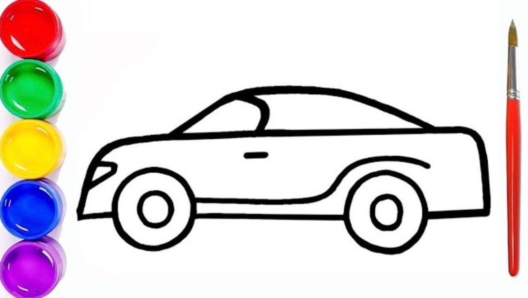 Мультик раскраска для детей и малышей. Как нарисовать рисунок машину смотреть онлайн