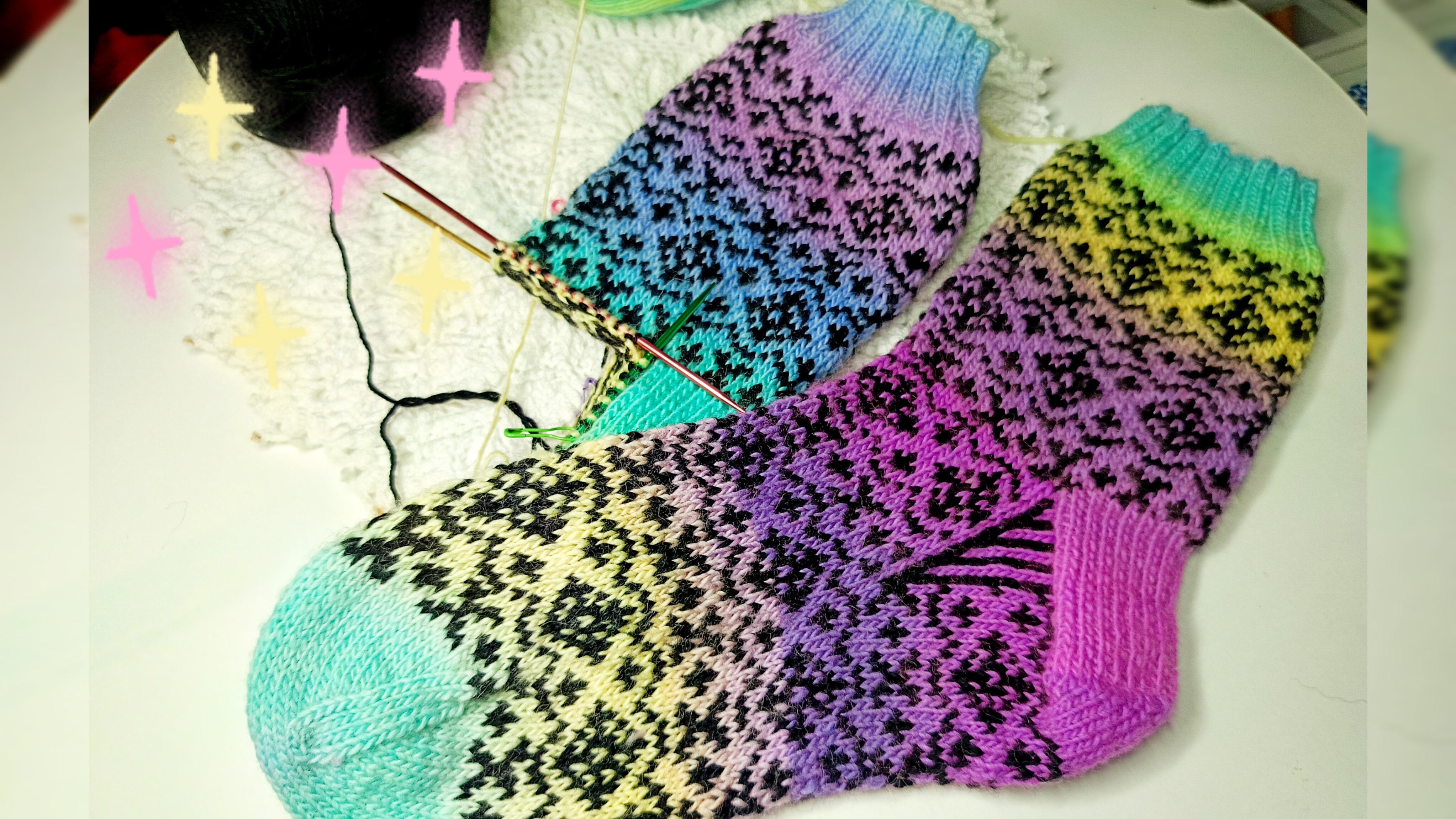 Носки с жаккардом 🧦❣️Мастер класс. 1 часть. смотреть онлайн