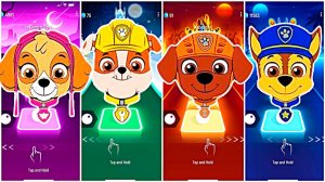 Мультики для Детей Щенячий Патруль Tiles Hop - СКАЙ, КРЕПЫШ, ЗУМА, ГОНЩИК