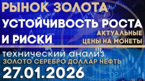 Рынок золота - устойчивость роста и риски. Анализ рынка золота, серебра, нефти, доллара 27.01.2026 г