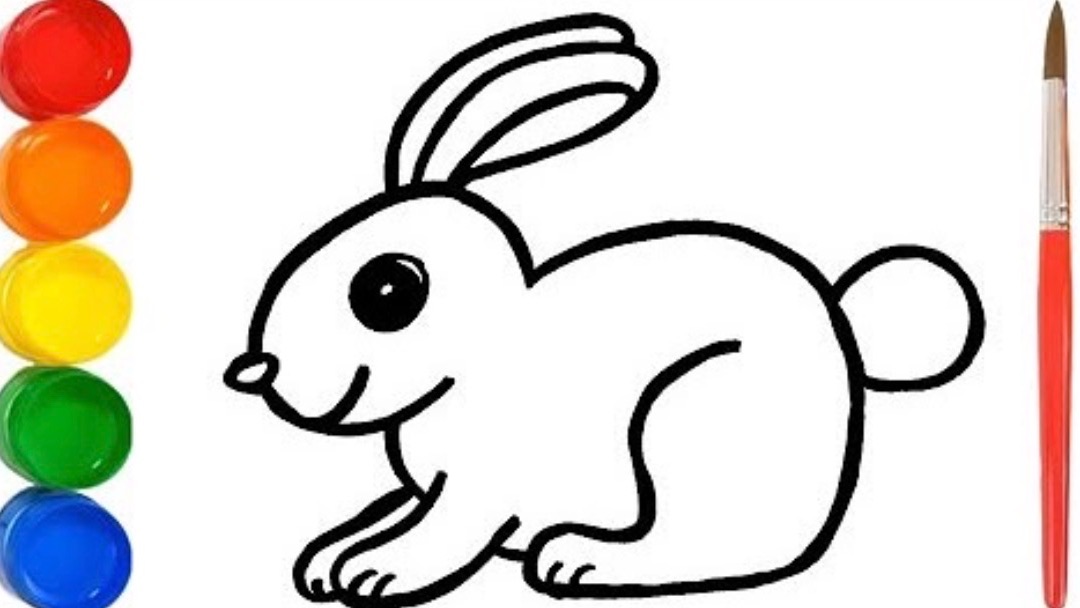 Мультик раскраска для детей и малышей. Как нарисовать рисунок кролика смотреть онлайн