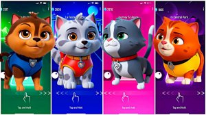 Мультики для Детей Щенячий Патруль КОТЫ Tiles Hop - ГОНЩИК, МАРШАЛЛ, РОККИ, КРЕПЫШ