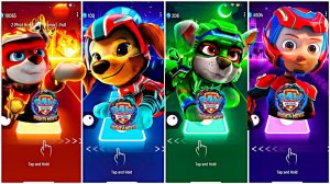 Мультики для Детей Щенячий Патруль Tiles Hop - МАРШАЛЛ, ЛИБЕРТИ, РОККИ, РАЙДЕР