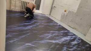 Полимерный пол с изображением морских волн