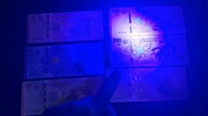 Бонистика: обзор новых банкот Сирии 2025г. флора и фауна на банкотах. Как они выглядят в УФ и ИК?