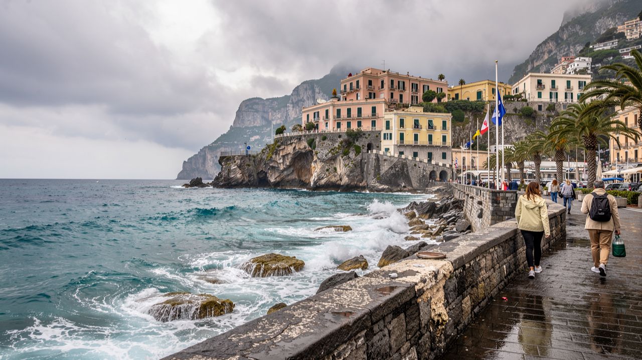 Капри Италия облачное настроение и прогулка вдоль островного побережья смотреть онлайн