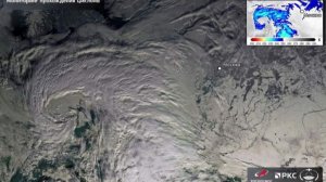 «Роскосмос» опубликовал снимок надвигающегося на Москву снежного циклона