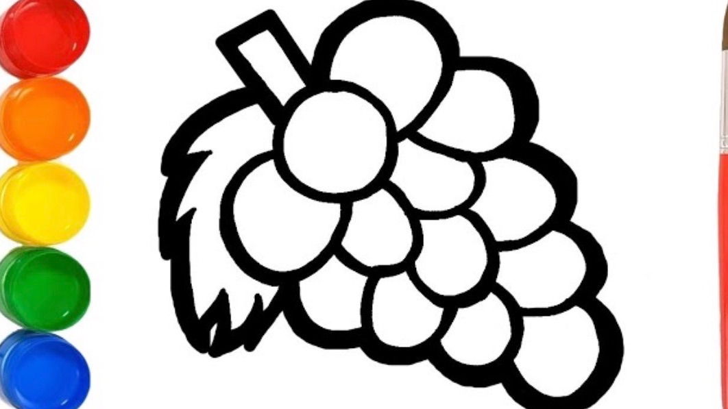 Мультик раскраска для детей и малышей. Как нарисовать рисунок фрукты смотреть онлайн