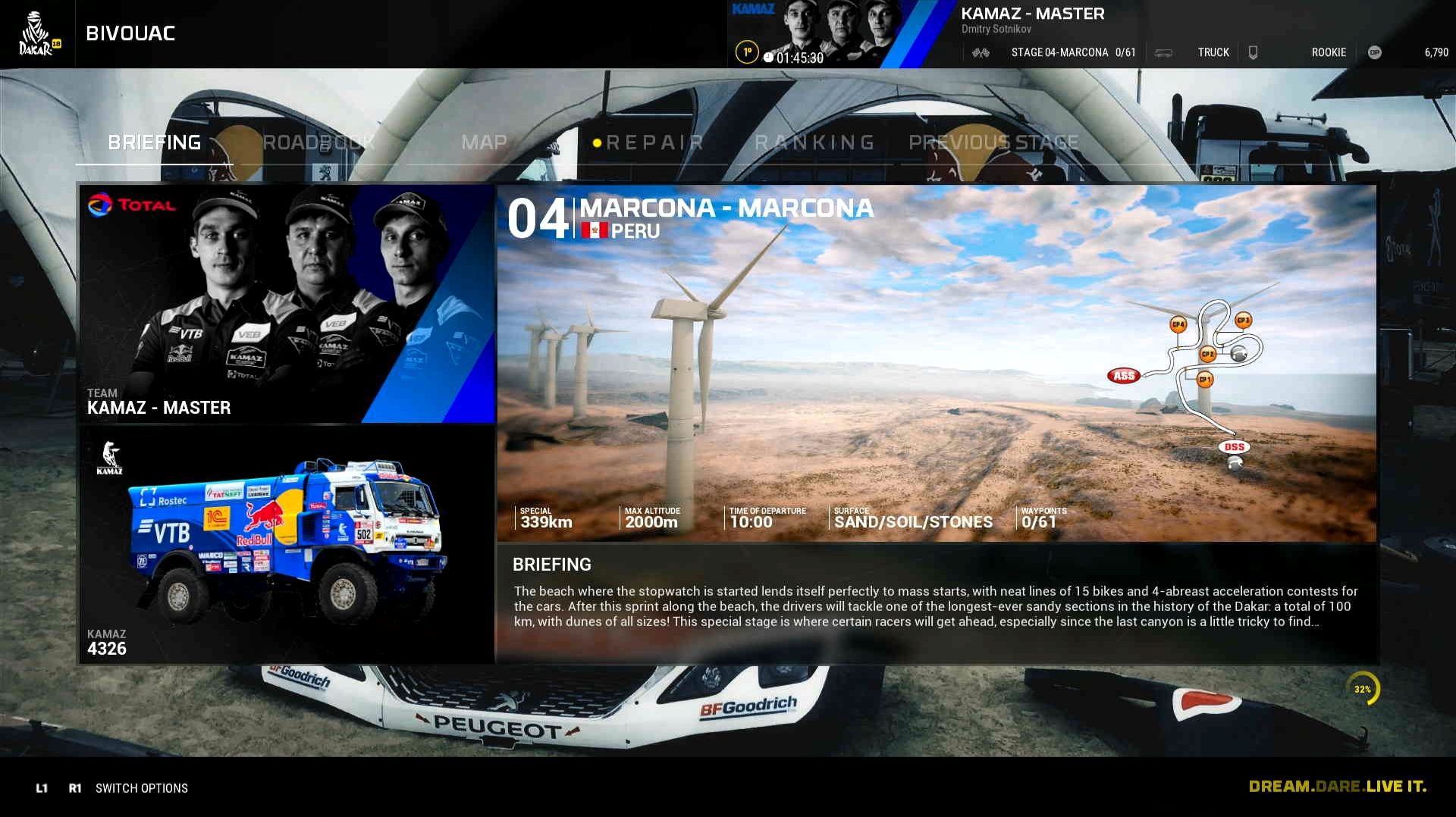 PS4PRO - DAKAR 2026 KAMAZ4326 - КАМАЗ СНОВА В ЛИДИРУЕТ - MOZA R5 - карьера 002 - brook Raslution 2 смотреть онлайн