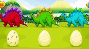 Динозавры: детский мультфильм. Разбей яйцо и отведи детёныша к маме.