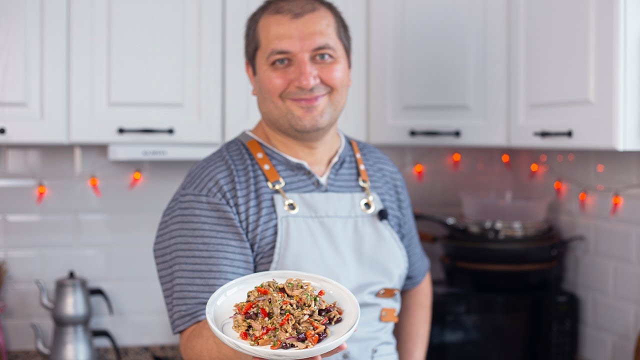 Баклажаны с копченой курицей. Ацецили. смотреть онлайн