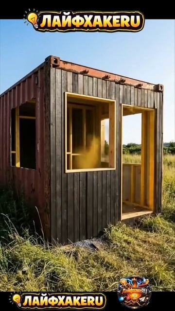 Преобразование дома из морских контейнеров _ Ржавчина в современную черную кабину#ЛайфхакеRU смотреть онлайн