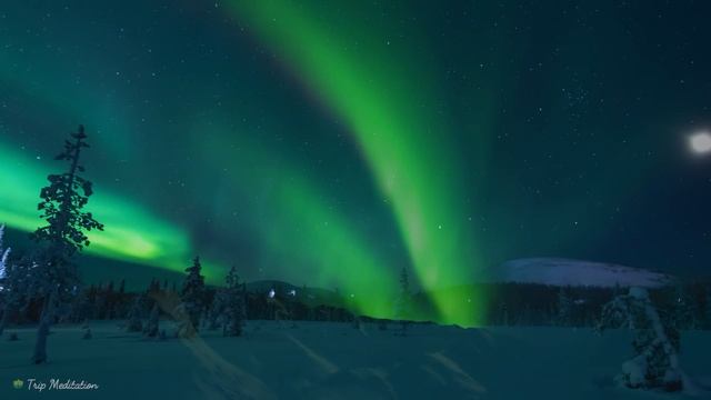 Красивое Северное сияние, Фильм для релаксации с успокаивающей Фортепианной Музыкой смотреть онлайн