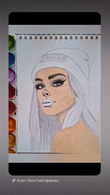 Рисунок карандаш акварель.