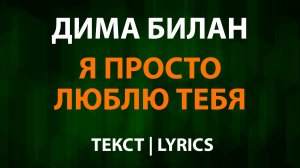 Дима Билан — Я просто люблю тебя (Текст Lyrics)