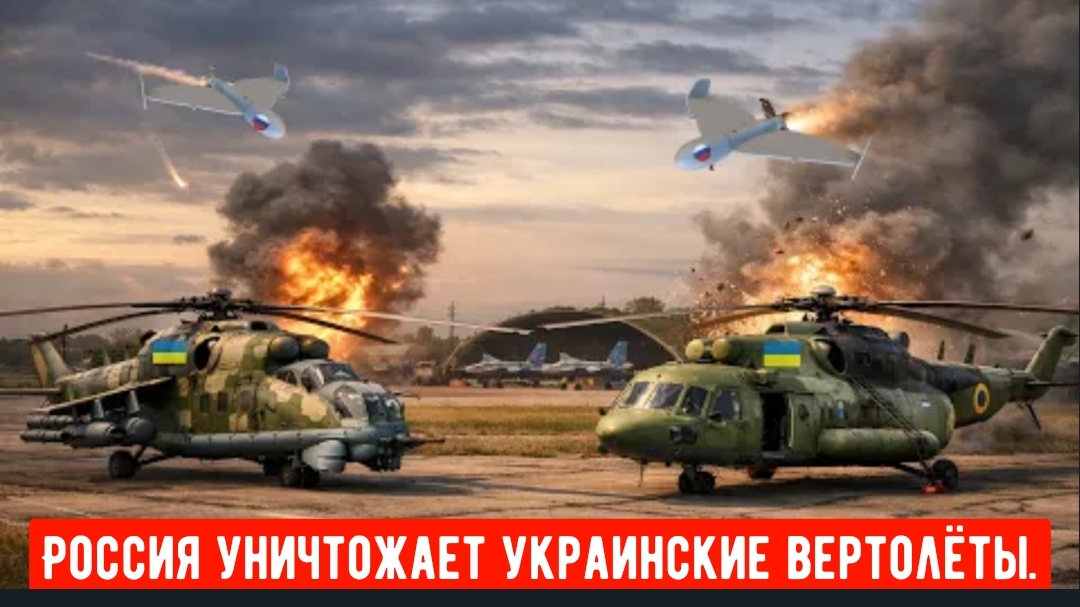 Шокирующий момент! Россия уничтожает украинские вертолёты Ми-24 и Ми-8. смотреть онлайн