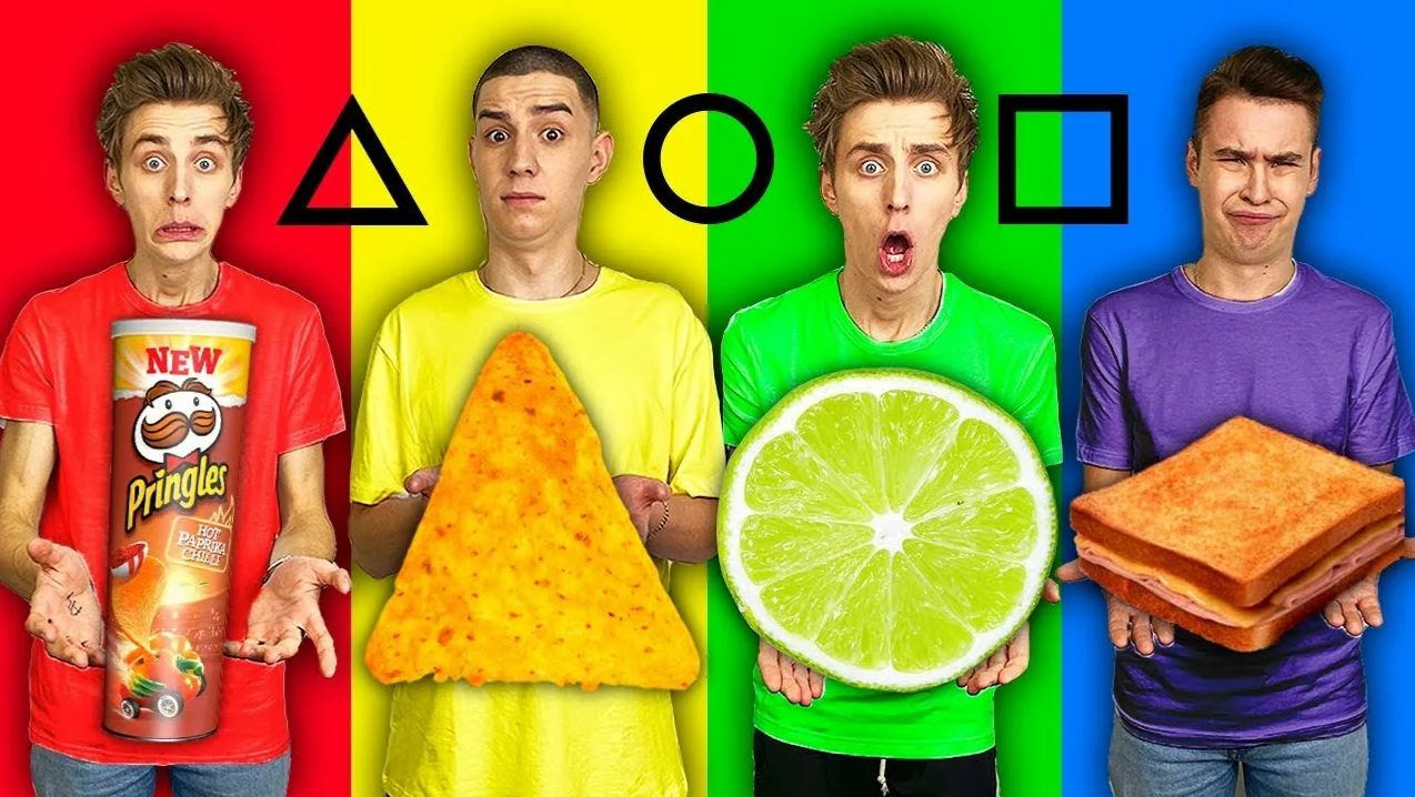 ВЛАД А4 - КВАДРАТНАЯ ТРЕУГОЛЬНАЯ или КРУГЛАЯ ЕДА ЧЕЛЛЕНДЖ ! смотреть онлайн