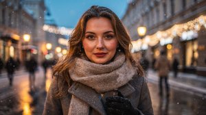 Никольская улица Москва лёгкий снег зимняя вечерняя прогулка ❄️🌆✨