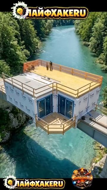 Строительство дома, подвешенного над рекой (Container Timelapse)#ЛайфхакеRU смотреть онлайн