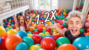 НАПОЛНИЛИ ВЕСЬ ДОМ ГИГАНТСКИМИ ШАРАМИ ! (ускоренная версия 1.2х)