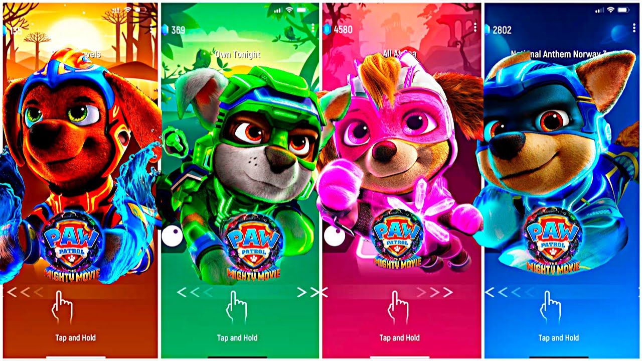 Мультики для Детей Щенячий Патруль Tiles Hop - ЗУМА, РОККИ, СКАЙ, ГОНЩИК смотреть онлайн