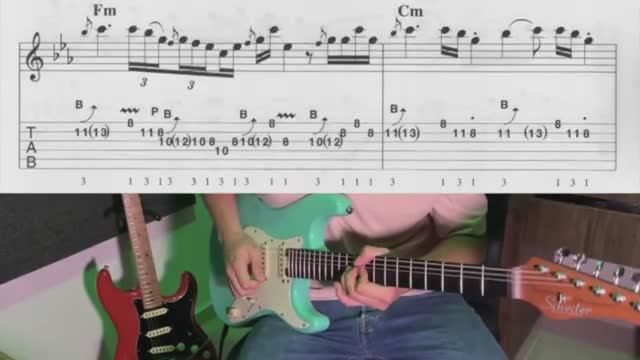 Never Die Blues in Cm(guitar solo,tab,backing track) смотреть онлайн