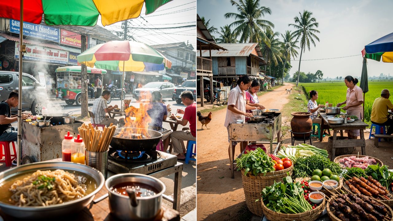 Камбоджа 2026 уличная еда деревня против города честный обзор 🍜✨ смотреть онлайн