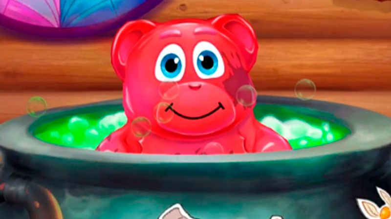 Играем в игру желейный медведь Валера. Валера опять испачкался