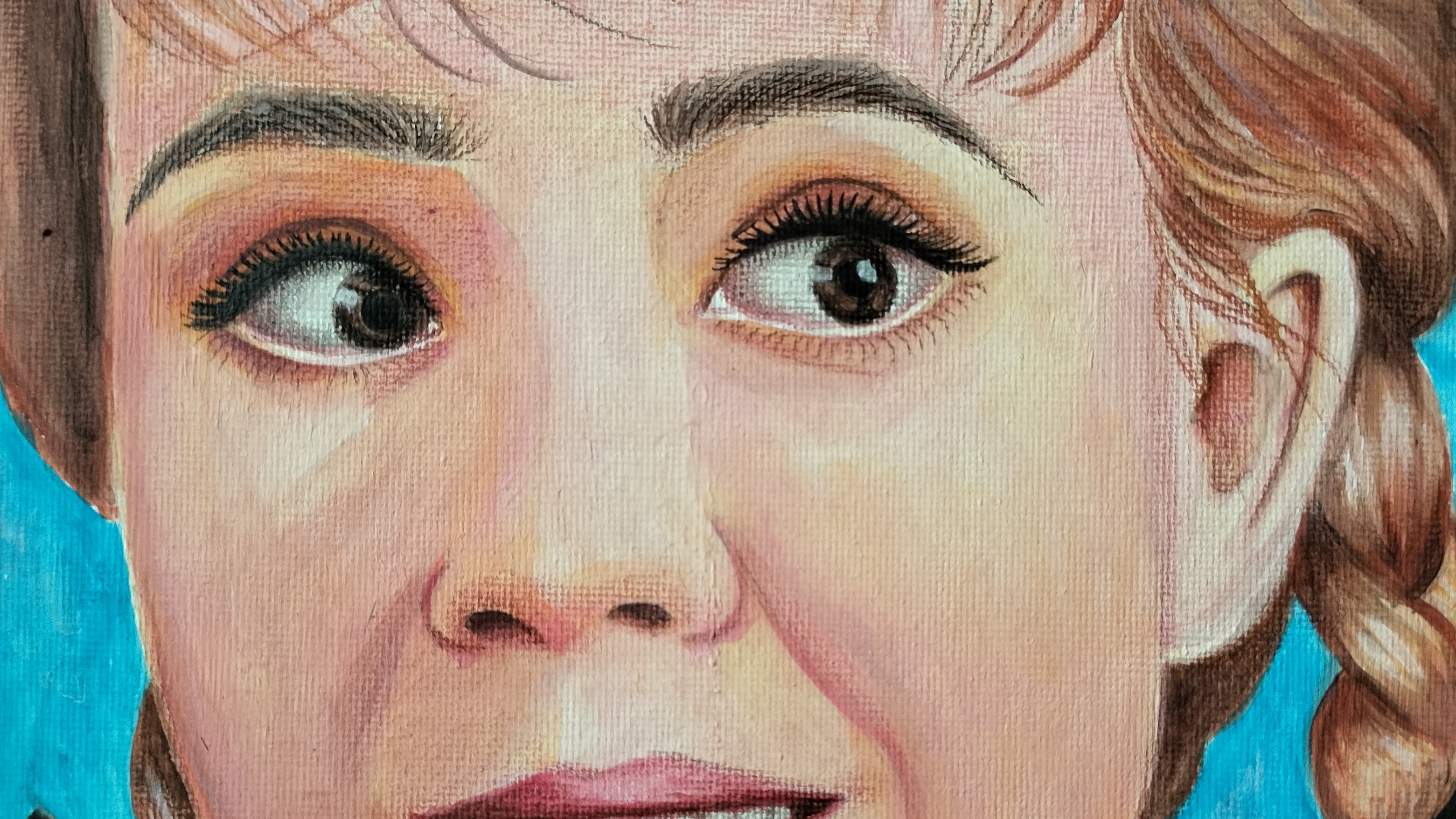 Портрет акриловыми красками 