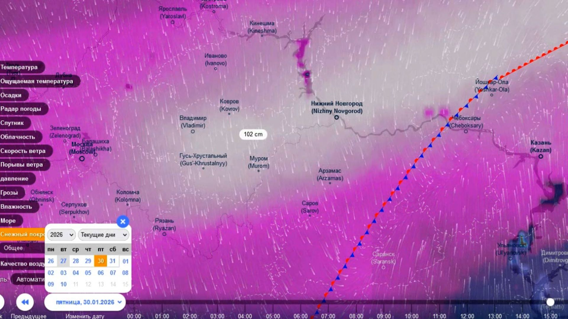 К 30 января высота снежного покрова во Владимирской и Нижегородской области может достичь 1 метра! смотреть онлайн