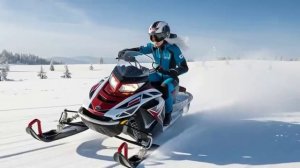 Барби на снегоходе