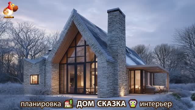 Сказочный дом мечты зимой – 3D идея для вдохновения с планировкой и интерьером 🏡🏚️🏠 вариант (26) смотреть онлайн