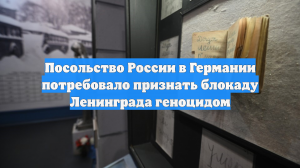 Посольство России в Германии потребовало признать блокаду Ленинграда геноцидом