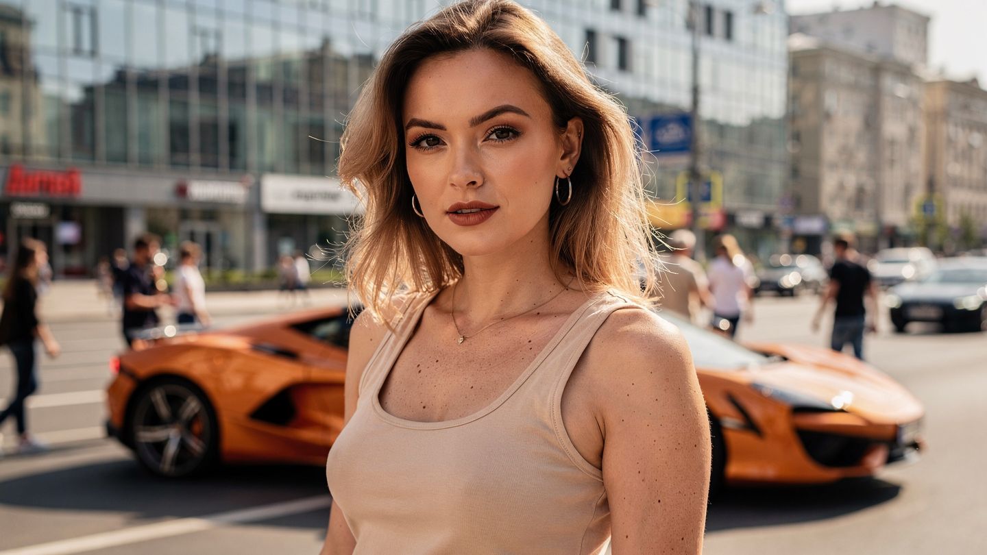 Москва на улице суперкар, яркая молодежь и настоящая городская энергия 🏙️ смотреть онлайн