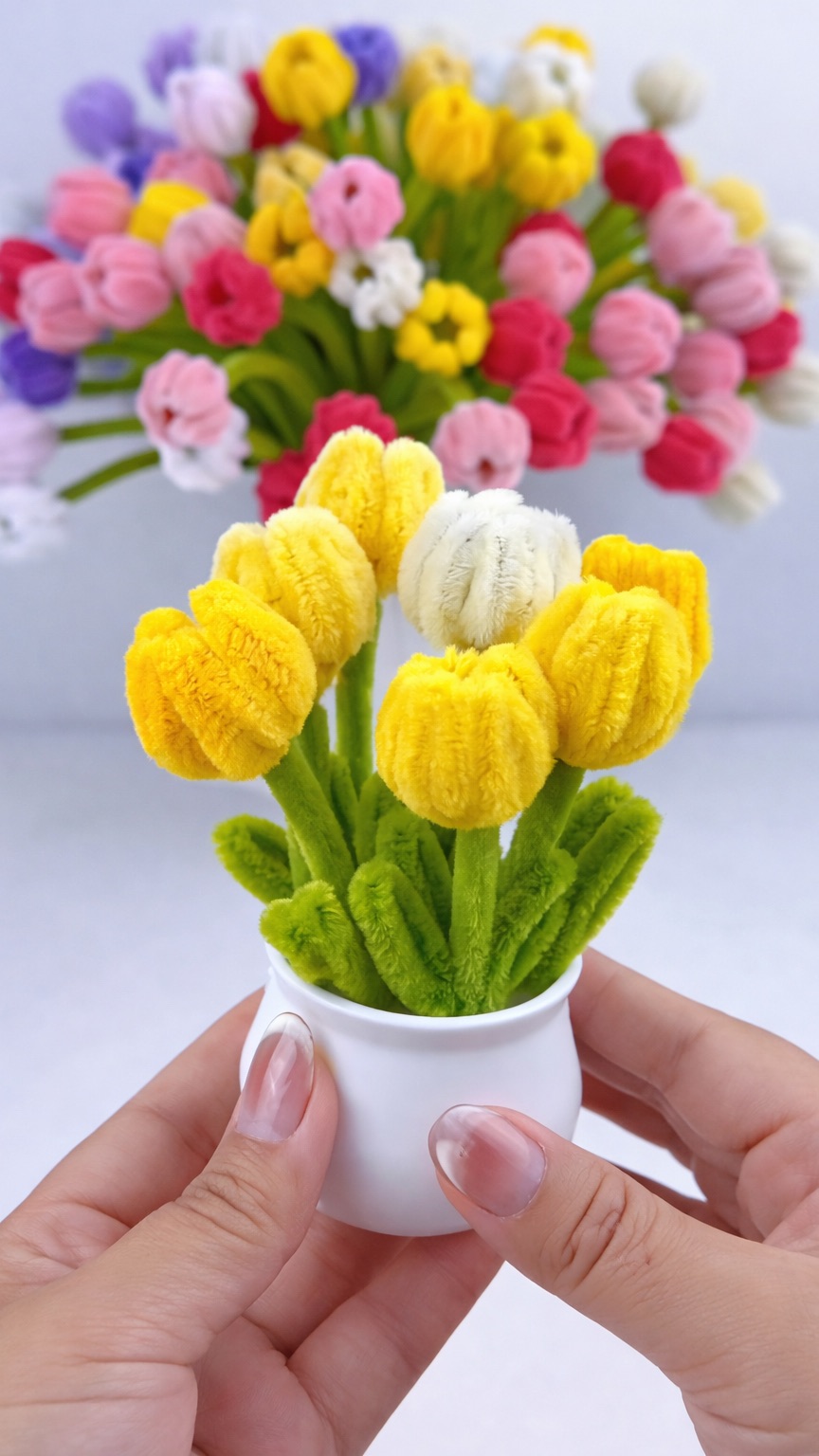 Простые тюльпаны из синельной проволоки | мастер класс для начинающих. Идея подарка на 8 марта. смотреть онлайн