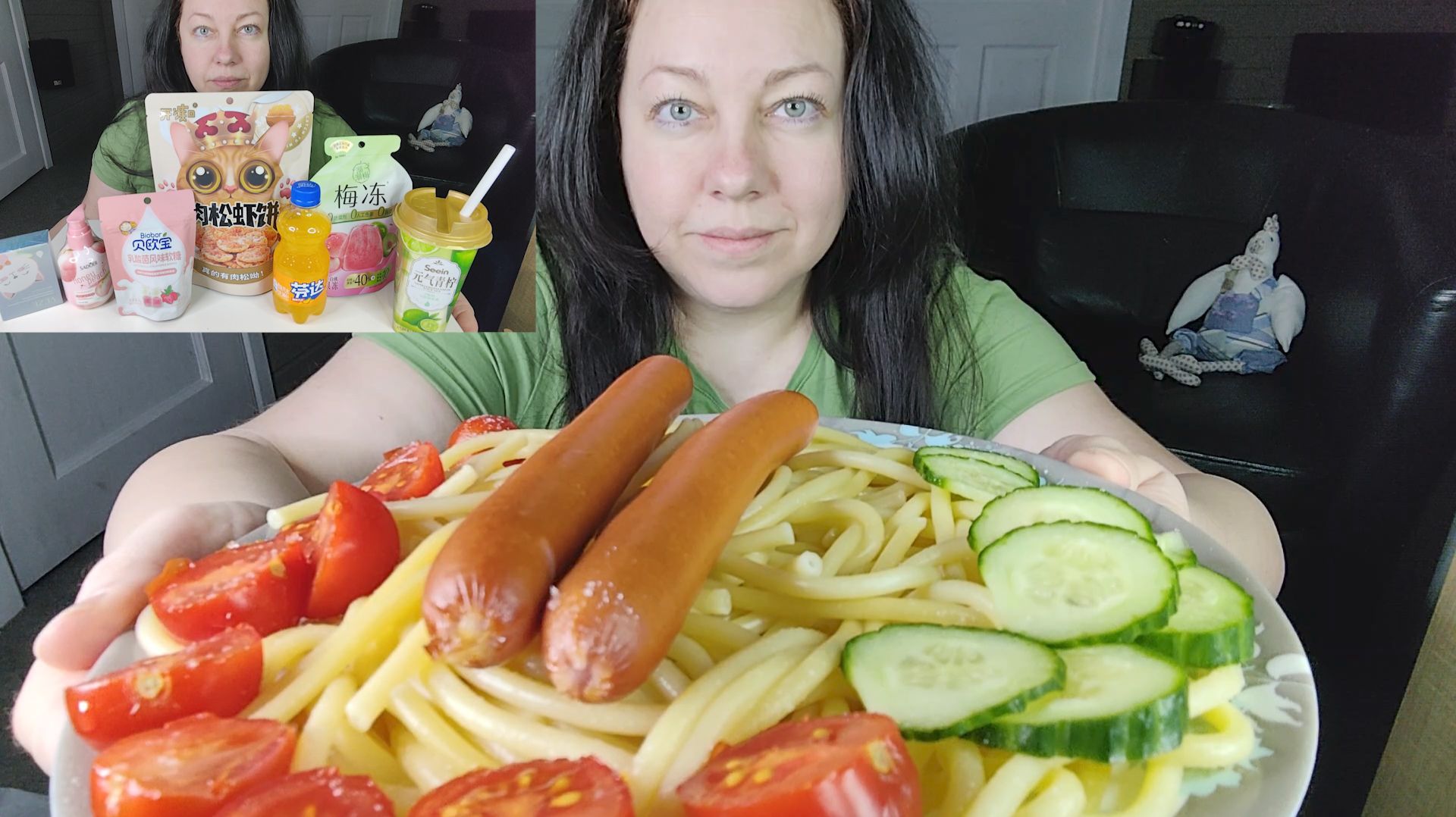 Мукбанг Макароны с баварскими сосисками + треш дегустация азиатских вкусняшек 4ч. смотреть онлайн