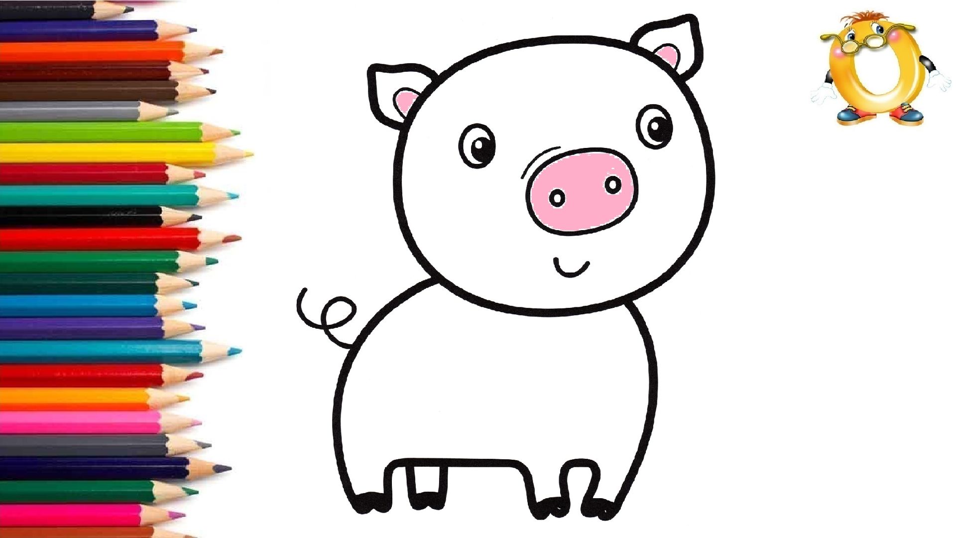 Мультик - раскраска для детей СВИНКА. Учимся как рисовать ХРЮШКУ// ОБУЧАШКА ТВ смотреть онлайн