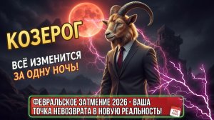 ♑️ КОЗЕРОГ ♑️ ВСЁ ИЗМЕНИТСЯ ЗА ОДНУ НОЧЬ! Февральское Затмение —точка невозврата в новую реальность!