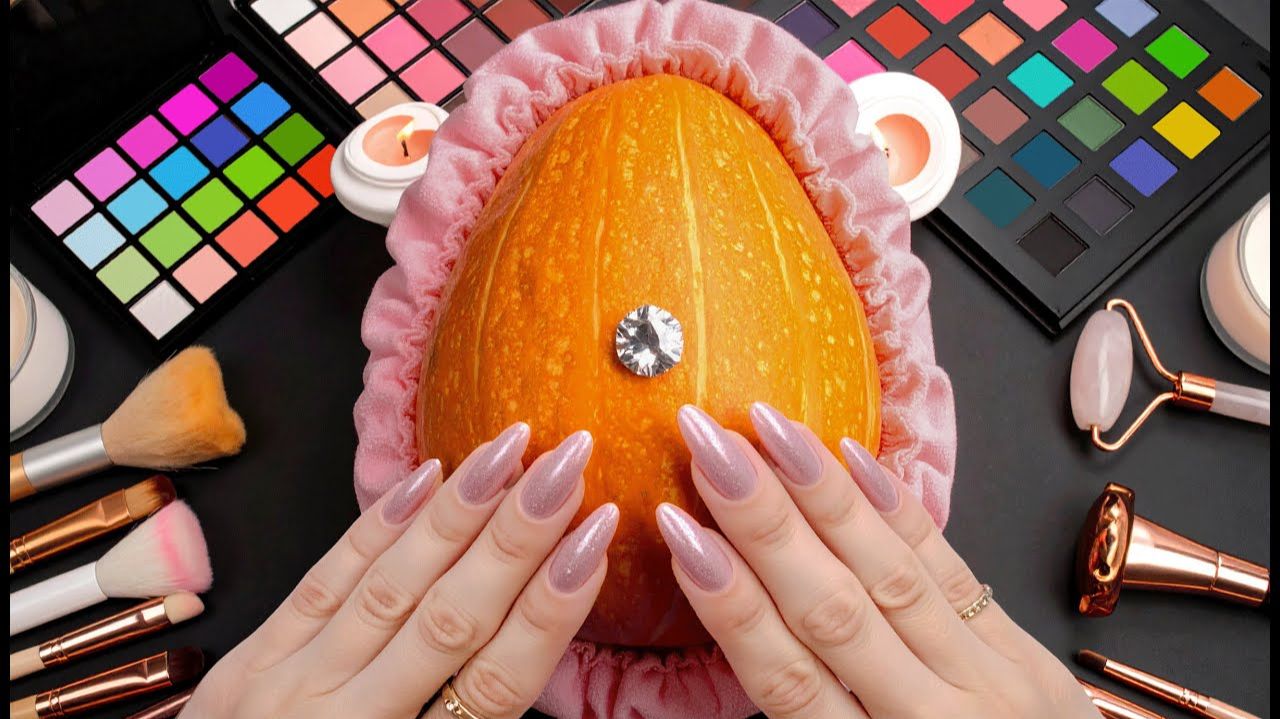 ASMR Makeup,Блестящий Макияж для Тыквы смотреть онлайн