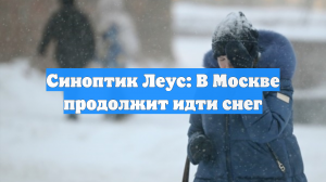 Синоптик Леус: В Москве продолжит идти снег