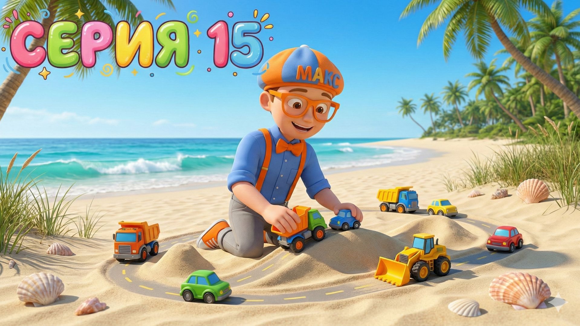 Знайка Макс и Стройка на Пляже! 🏖️ Учим Машинки и Строим Дороги из Песка 🚜 смотреть онлайн