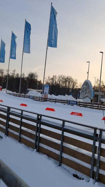 Лыжная трасса У Лужников в Москве. смотреть онлайн