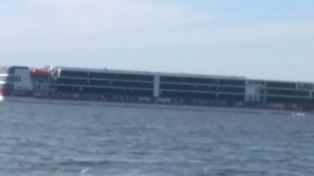 Красивый пароход проплывает мимо нашего города. Будто мечта. Просто поманила за собой и исчезла ... смотреть онлайн