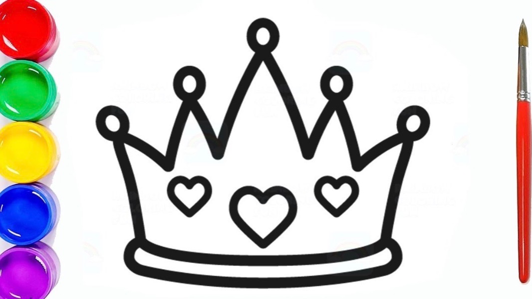 Мультик раскраска для детей и малышей. Как нарисовать рисунок корона смотреть онлайн