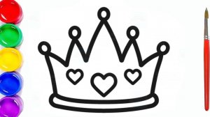 Мультик раскраска для детей и малышей. Как нарисовать рисунок корона